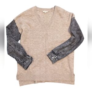 Mystree Sweater with Denim Sleeves